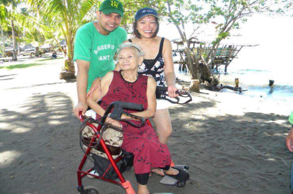 couple and elderly woman sitting